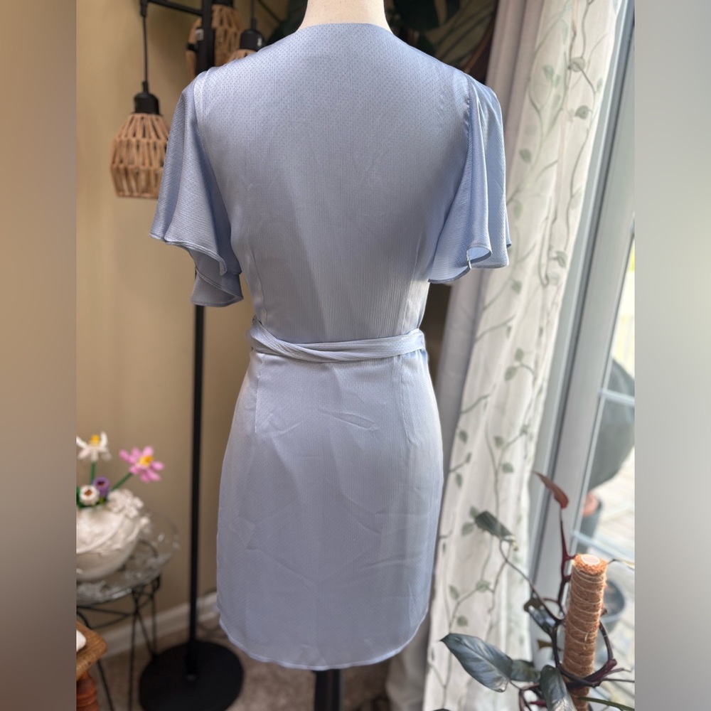 Dress Forum Cool Pale Blue Wrap-Style Dress - Picture 6 of 9